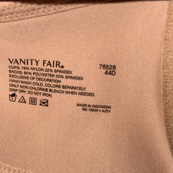 Vanity Fair Light Beige Bra 44D - Picture 9 of 15